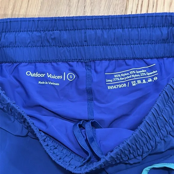 *NWT Outdoor Voices 3" Royal Blue Skirt with Aqua Trim Tennis Golf Activewear - Picture 8 of 10